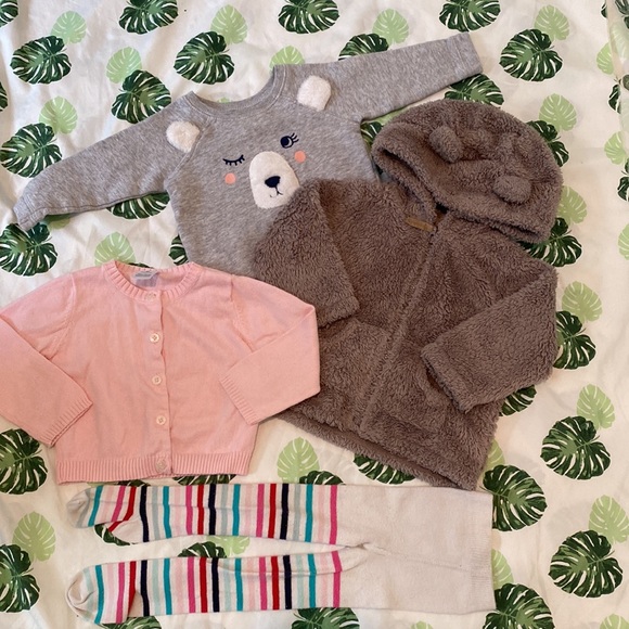 Bundle of Jacket, Sweatshirt, Sweater and Tight for 9 Month Baby Girl - Picture 2 of 16